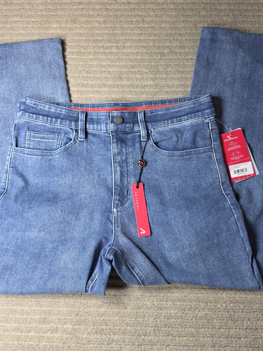 Redvanly Ranstead Denim Pull-On Jeans Washed Indigo Blue Men's Med 32"-35"